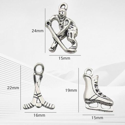 NIIIYTYB 30PCS Sports Charms for Jewelry Making Bulk Silver Beads and Charms for Women Ice Skate Ball Game Styles for DIY Necklaces Bracelets Pendants Crafting Supplies in Travel and Sports Themes in Saudi Arabia