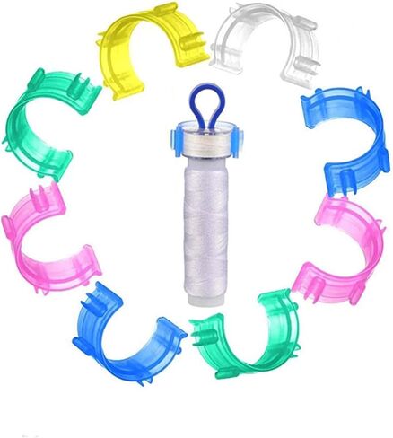 20 Pieces Bobbin Clamps Holders Thread Organizing Bobbin Holder Clips Silicone Spool Huggers Thread Holders for Embroidery in Saudi Arabia