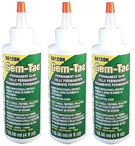 BEACON Gem-Tac Premium Quality Adhesive for Securely Bonding Rhinestones and Gems - Water-Based, UVA Resistant, 4-Ounce, 3-Pack in Saudi Arabia