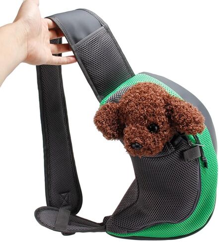 Kisangel Pet Carrying Shoulder Bag for Small Dogs and Cats Lightweight Polyester Cross-Body Carrier with Wide Comfortable Strap Fashionable Green Single Shoulder Pet Sling S in Saudi Arabia