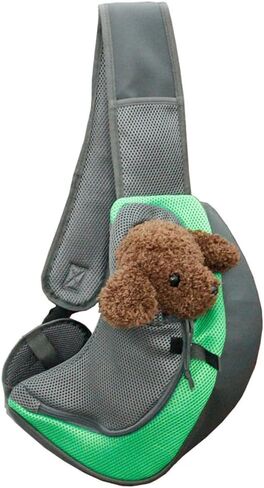 Kisangel Pet Carrying Shoulder Bag for Small Dogs and Cats Lightweight Polyester Cross-Body Carrier with Wide Comfortable Strap Fashionable Green Single Shoulder Pet Sling S in Saudi Arabia