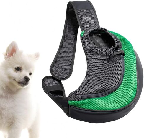 Kisangel Pet Carrying Shoulder Bag for Small Dogs and Cats Lightweight Polyester Cross-Body Carrier with Wide Comfortable Strap Fashionable Green Single Shoulder Pet Sling S in Saudi Arabia