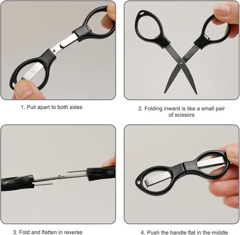 Portable Stainless Steel Folding Scissors for Outdoor Lightweight Foldable Scissors for Traveling Home Convenient Tools (Black) in Saudi Arabia