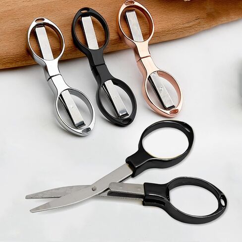 Portable Stainless Steel Folding Scissors for Outdoor Lightweight Foldable Scissors for Traveling Home Convenient Tools (Black) in Saudi Arabia