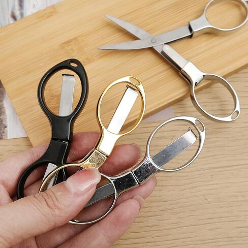 Portable Stainless Steel Folding Scissors for Outdoor Lightweight Foldable Scissors for Traveling Home Convenient Tools (Black) in Saudi Arabia