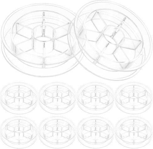 صينية تخزين البكرة من DIYEAH للخيوط والغزل - 20 بكرة بلاستيكية شفافة لآلة الخياطة ومنظم حامل خيط التطريز ولفاف الخيط اليدوية in Kuwait