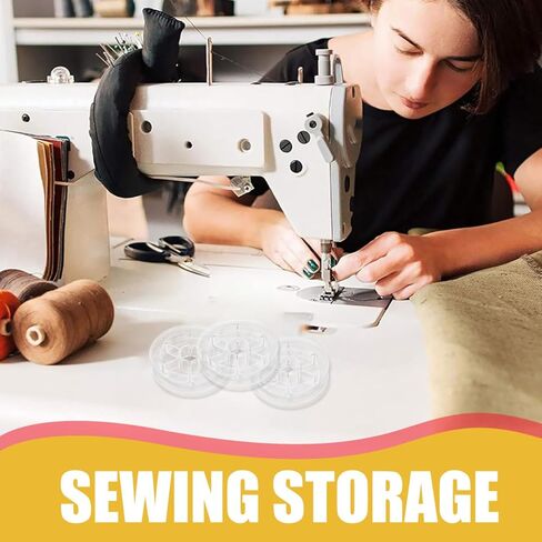 صينية تخزين البكرة من DIYEAH للخيوط والغزل - 20 بكرة بلاستيكية شفافة لآلة الخياطة ومنظم حامل خيط التطريز ولفاف الخيط اليدوية in Kuwait