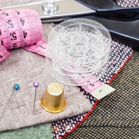 صينية تخزين البكرة من DIYEAH للخيوط والغزل - 20 بكرة بلاستيكية شفافة لآلة الخياطة ومنظم حامل خيط التطريز ولفاف الخيط اليدوية in Kuwait