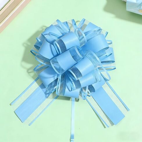 1 PC Large Pull Bows, 6 inches Bow for Gift Wrapping, Party Gift Wedding Ribbon Bows for Wrapping Boxes or Flower Decorations(Blue) in Saudi Arabia