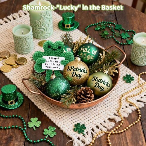 Positive Shamrock Crochet St. Patrick's Day Gifts for Him Her Boyfriend Girlfriend, to My Love Birthday Handmade Hand Knitted Lucky Clover Decor with Inspirational Support Sign in Saudi Arabia