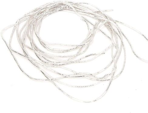 Generic Gimp String, French Wire Embroidery Wire Embroidery Thread Copper Wire Sewing Stitching Gloss 1.5mm Dia Manual DIY String Bullion Wire for Embroidery and Jewelry Making (Silver) in Saudi Arabia