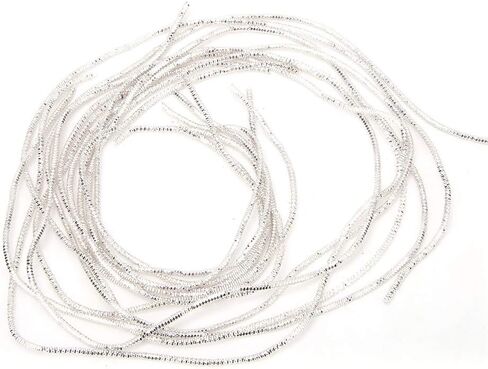 Generic Gimp String, French Wire Embroidery Wire Embroidery Thread Copper Wire Sewing Stitching Gloss 1.5mm Dia Manual DIY String Bullion Wire for Embroidery and Jewelry Making (Silver) in Saudi Arabia