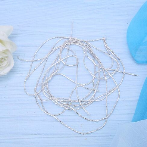 Generic Gimp String, French Wire Embroidery Wire Embroidery Thread Copper Wire Sewing Stitching Gloss 1.5mm Dia Manual DIY String Bullion Wire for Embroidery and Jewelry Making (Silver) in Saudi Arabia