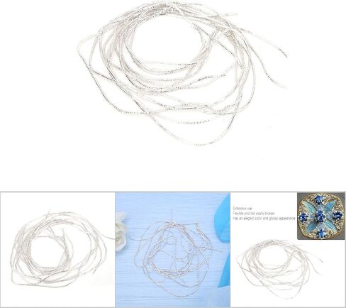 Generic Gimp String, French Wire Embroidery Wire Embroidery Thread Copper Wire Sewing Stitching Gloss 1.5mm Dia Manual DIY String Bullion Wire for Embroidery and Jewelry Making (Silver) in Saudi Arabia