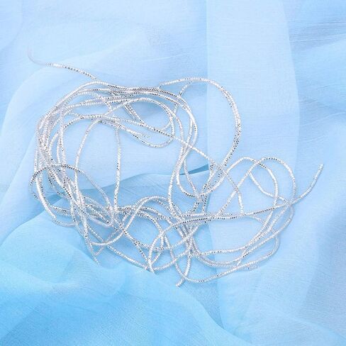 Generic Gimp String, French Wire Embroidery Wire Embroidery Thread Copper Wire Sewing Stitching Gloss 1.5mm Dia Manual DIY String Bullion Wire for Embroidery and Jewelry Making (Silver) in Saudi Arabia
