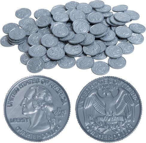 LEARNING ADVANTAGE-7522 Play Nickels - Set of 100 Plastic Coins - Designed and Sized Like Real US Currency - Teach Money Math With This Pretend Play Resource in Saudi Arabia