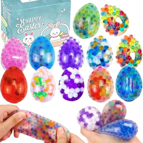 12 قطعة من كرات الضغط لبيض عيد الفصح، حشو سلة عيد الفصح، حشو بيض عيد الفصح، حشو بيض عيد الفصح المملوء مسبقًا بالألعاب، كرات الضغط على البيض الإسفنجي للبالغين، هدايا الحفلات، جوائز الفصل الدراسي in Kuwait