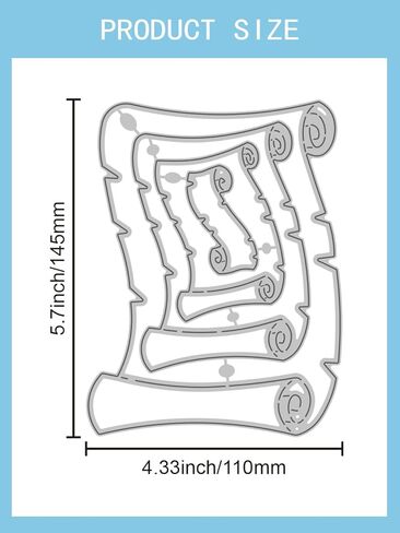 1Pcs Scroll Theme Carbon Steel Cutting Dies Stencils, Decorative Cutting Dies Metal Stencils Embossing Folders for DIY Scrapbooking Album Decorative Paper Card Making, 145x110x0.8mm in Saudi Arabia
