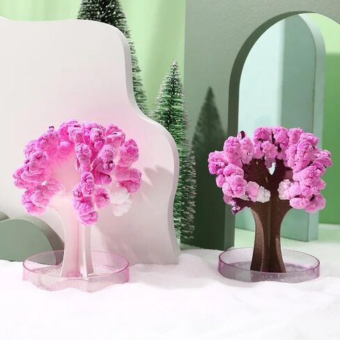 Magic Sakura Cherry Blossom Paper Tree - Crystal Tree Growing Kit for Kids & Teens - DIY Science Kit - Educational Sakura Magic Tree - Grow Your Own Crystal Garden in Saudi Arabia