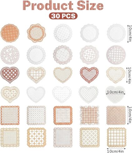 30PCS Lace Paper for Scrapbooking DIY Crafts, Flower Scrapbooking Papers for Letter Writing Vintage Decorative Paper in Saudi Arabia