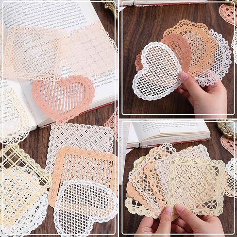 30PCS Lace Paper for Scrapbooking DIY Crafts, Flower Scrapbooking Papers for Letter Writing Vintage Decorative Paper in Saudi Arabia