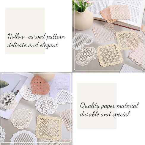 30PCS Lace Paper for Scrapbooking DIY Crafts, Flower Scrapbooking Papers for Letter Writing Vintage Decorative Paper in Saudi Arabia