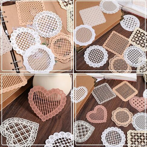 30PCS Lace Paper for Scrapbooking DIY Crafts, Flower Scrapbooking Papers for Letter Writing Vintage Decorative Paper in Saudi Arabia