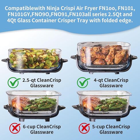 10 عبوات من مصدات السيليكون المتوافقة مع مقلاة Ninja Crispi الهوائية FN101 - درجة الطعام، ملحقات مقاومة للحرارة لصواني 2.5QT و4QT - قطع بديلة للطهي العائلي in Kuwait