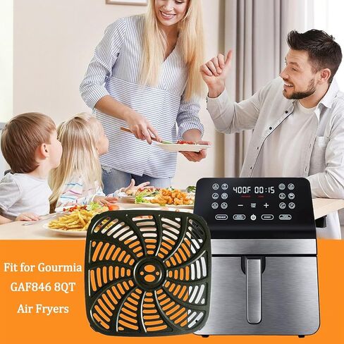 8 Quart Square Air Fryer Grill Pan for Gourmia GAF846 Air Fryers, Premium Nonstick Air Fryer Crisper Tray, Grill Plate Insert Grate Rack Grid Shelf for Gourmia 8QT Air Fryer, Dishwasher Safe in Saudi Arabia