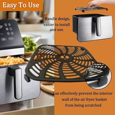 8 Quart Square Air Fryer Grill Pan for Gourmia GAF846 Air Fryers, Premium Nonstick Air Fryer Crisper Tray, Grill Plate Insert Grate Rack Grid Shelf for Gourmia 8QT Air Fryer, Dishwasher Safe in Saudi Arabia