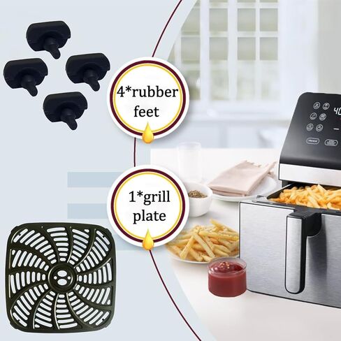 8 Quart Square Air Fryer Grill Pan for Gourmia GAF846 Air Fryers, Premium Nonstick Air Fryer Crisper Tray, Grill Plate Insert Grate Rack Grid Shelf for Gourmia 8QT Air Fryer, Dishwasher Safe in Saudi Arabia