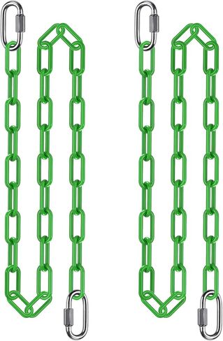 2Pcs 40" Heavy Duty Hanging Chains with Carabiners 1000 LBs Capacity Swing Chain Extension with Hooks Hammock Chains Yellow Coated Chain for Hanging Chair, Punching Bags, Swing Chair, Egg Chairs in Kuwait