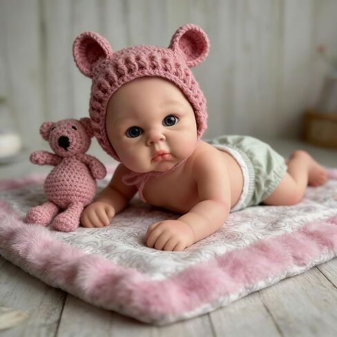 Reborn Baby Dolls Clothes Floral Swaddle Blanket for 18-24 inch Reborn Dolls ,Receiving Blanket +Bow Headband +Hat Sets Accessories in Kuwait