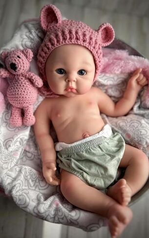 Reborn Baby Dolls Clothes Floral Swaddle Blanket for 18-24 inch Reborn Dolls ,Receiving Blanket +Bow Headband +Hat Sets Accessories in Kuwait