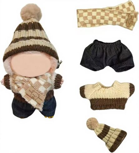 Clothes for Lububu 17cm Dolls(NO Doll)- 3 Outfits for Lububu Doll Outfits with Accessories Suit with Hat, Sweater & Scarf in Saudi Arabia