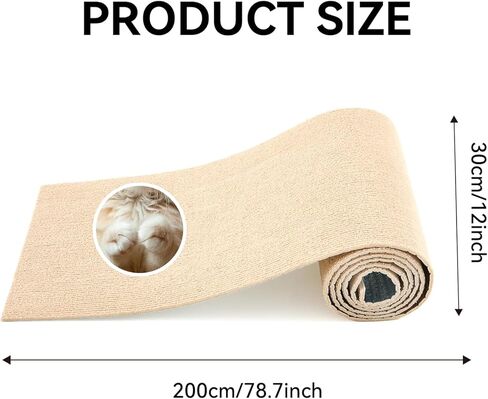 Rabbit Scratch Mat 12" x 6.56 ft, Self-Adhesive Cuttable Scratching Pad for Paw & Teeth Care, Cage Rabbit Mat for Chewing, Reusable and Suitable as Cage Liner or Bedding for Small Animals in Saudi Arabia