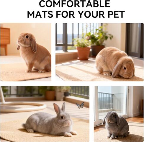 Rabbit Scratch Mat 12" x 6.56 ft, Self-Adhesive Cuttable Scratching Pad for Paw & Teeth Care, Cage Rabbit Mat for Chewing, Reusable and Suitable as Cage Liner or Bedding for Small Animals in Saudi Arabia