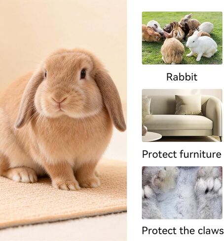 Rabbit Scratch Mat 12" x 6.56 ft, Self-Adhesive Cuttable Scratching Pad for Paw & Teeth Care, Cage Rabbit Mat for Chewing, Reusable and Suitable as Cage Liner or Bedding for Small Animals in Saudi Arabia