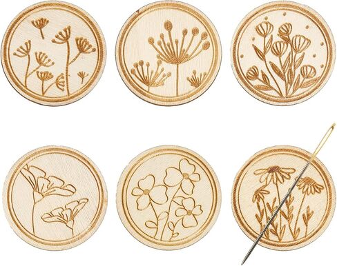 6 قطع من أداة الإبرة المغناطيسية للزهور، حافظة إبرة مغناطيسية مطلية بتصميم قديم، حامل خياطة زهور خشبي لأدوات التطريز والتطريز المتقاطع in Kuwait