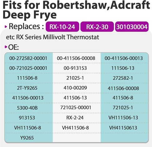 RX-2-24 Thermostat, Millivolt Control Compatible with Adcraft Atosa Robertshaw Deep Fryers, 3/8" MPT Stuff Box, 200-400F Replacement for Atosa 301030004 00-913153 RX-2-24 RX-10-24 RX-2-30 Thermostat in Kuwait