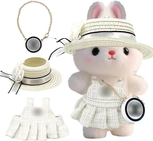 Clothes for Lububu(NO Doll), Bowknot & Dress Set with Heart Badge, Cute Clothes for Dress up Unique Style, Stylish Clothes for Doll, Gifts for Lovers(Pink) in Saudi Arabia