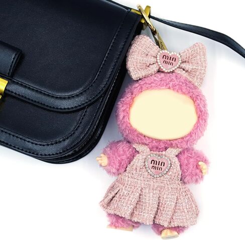 Clothes for Lububu(NO Doll), Bowknot & Dress Set with Heart Badge, Cute Clothes for Dress up Unique Style, Stylish Clothes for Doll, Gifts for Lovers(Pink) in Saudi Arabia