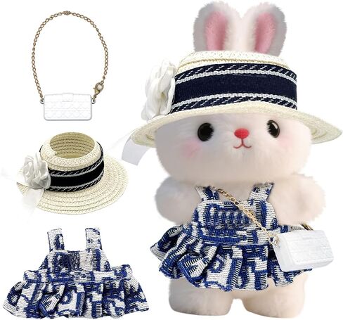 Clothes for Lububu(NO Doll), Bowknot & Dress Set with Heart Badge, Cute Clothes for Dress up Unique Style, Stylish Clothes for Doll, Gifts for Lovers(Pink) in Saudi Arabia
