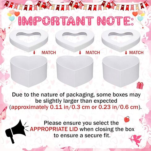 Lerheedi 12 Pcs Small Heart Shaped Boxes - 4 x 2 Inch Valentine's Nesting Gift Boxes with Window, Heart Paper Decorative for Valentines Wedding Gift Wrapping Party Decor(White) in Saudi Arabia