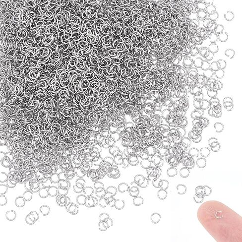 UNICRAFTALE 3000 قطعة 3 مم 26 مقياس 304 حلقات قفز مفتوحة من الفولاذ المقاوم للصدأ - إكسسوارات مجوهرات دائرية لإصلاح قلادة السوار DIY in Kuwait