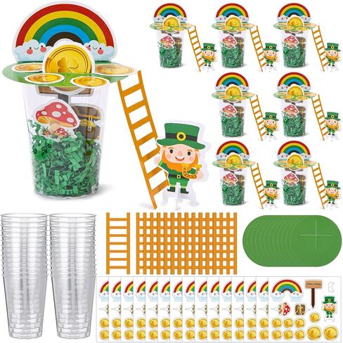 Hollowfly 24 مجموعات عيد القديس باتريك Leprechaun Trap Kit DIY Crafts Kit Catch a Leprechaun Trap Toys هدايا لعيد القديس باتريك ديكورات لوازم الحفلات الأيرلندية لوازم حفلات الأنشطة الصفية in Saudi Arabia