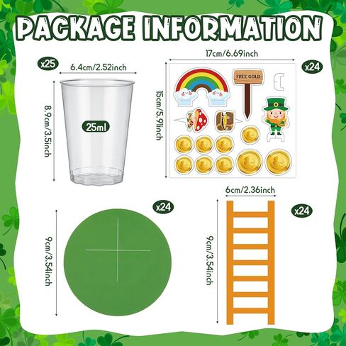 Hollowfly 24 مجموعات عيد القديس باتريك Leprechaun Trap Kit DIY Crafts Kit Catch a Leprechaun Trap Toys هدايا لعيد القديس باتريك ديكورات لوازم الحفلات الأيرلندية لوازم حفلات الأنشطة الصفية in Saudi Arabia