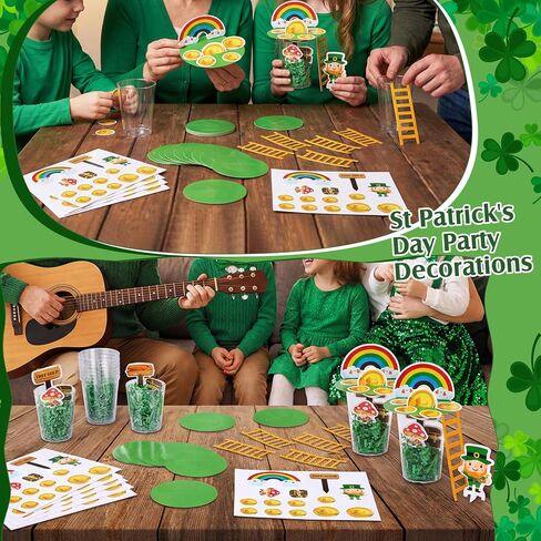 Hollowfly 24 مجموعات عيد القديس باتريك Leprechaun Trap Kit DIY Crafts Kit Catch a Leprechaun Trap Toys هدايا لعيد القديس باتريك ديكورات لوازم الحفلات الأيرلندية لوازم حفلات الأنشطة الصفية in Saudi Arabia