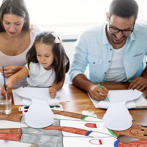 Motipuns 24 حزمة من الأشخاص البيض الأشكال القواطع 35 × 16 بوصة الناس القواطع الفارغة الأشكال الكبيرة DIY الحرف اليدوية لديكور الحفلات الفنية، الحرف اليدوية العائلية، النشاط الإبداعي الجماعي in Saudi Arabia