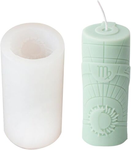 Zodiac Sign Cylinder Candle Mold, Constellations Pillar Silicone Mold for Soy Wax Candle, Aromatherapy Candles Wax Candle Making, Epoxy Resin Casting, DIY Crafts (Sagittarius) in Saudi Arabia